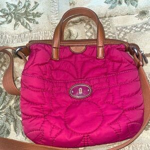 Pink crossbody fossil bag top handle bag travel bag summer bag